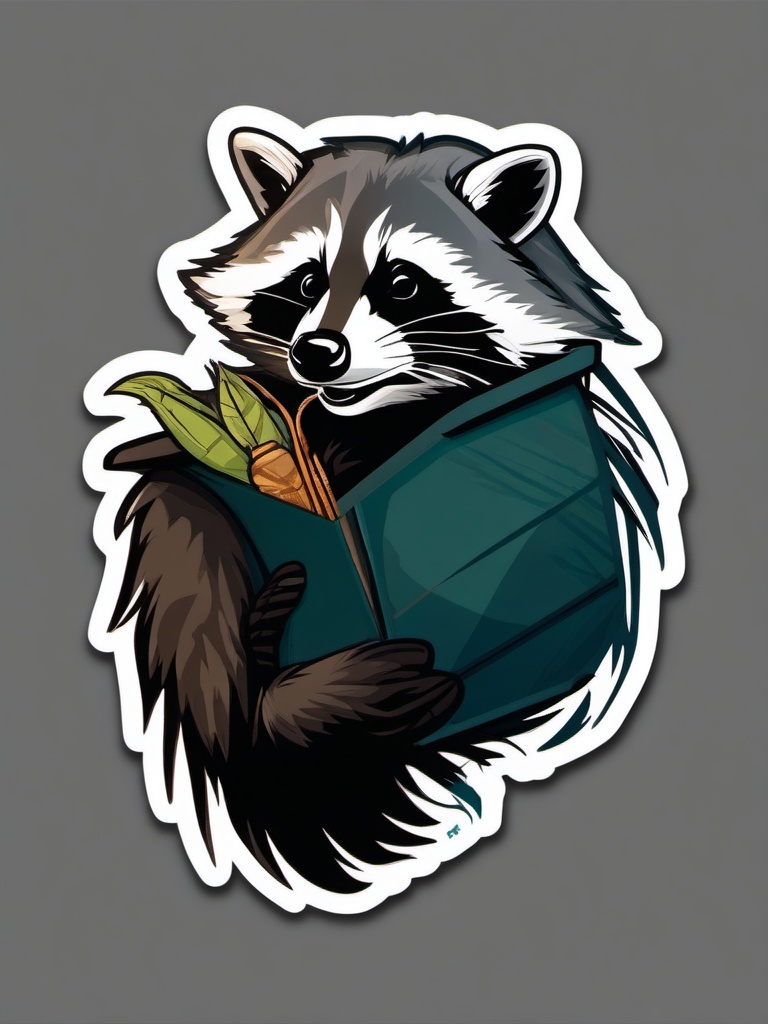 Sneaky Raccoon sticker- Trash Panda Shenanigans, , sticker vector art, minimalist design