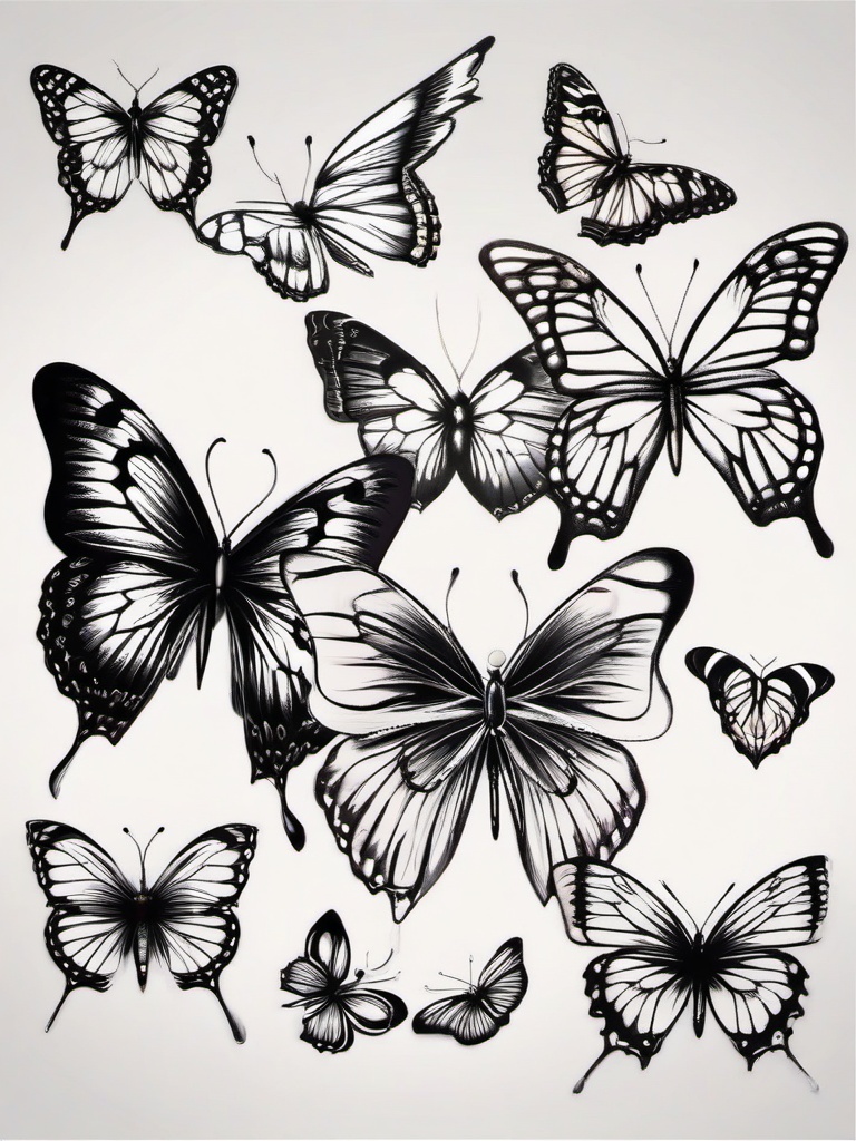 simple butterfly drawing tattoo  