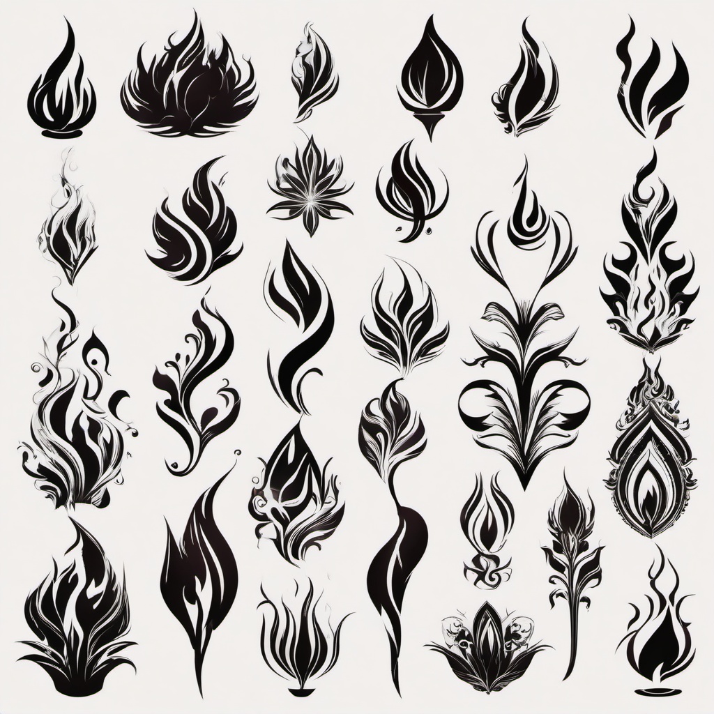 Flame clipart - artistic flame illustrations  vector clipart