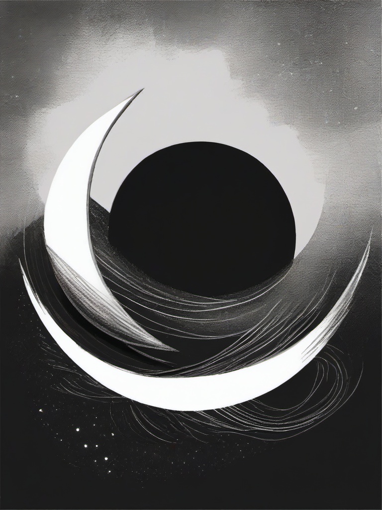 drawing of a lunar eclipse  minimal rough sketch scribbles,doodles,black and white