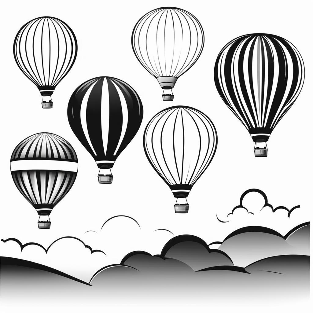 balloon clipart black and white 