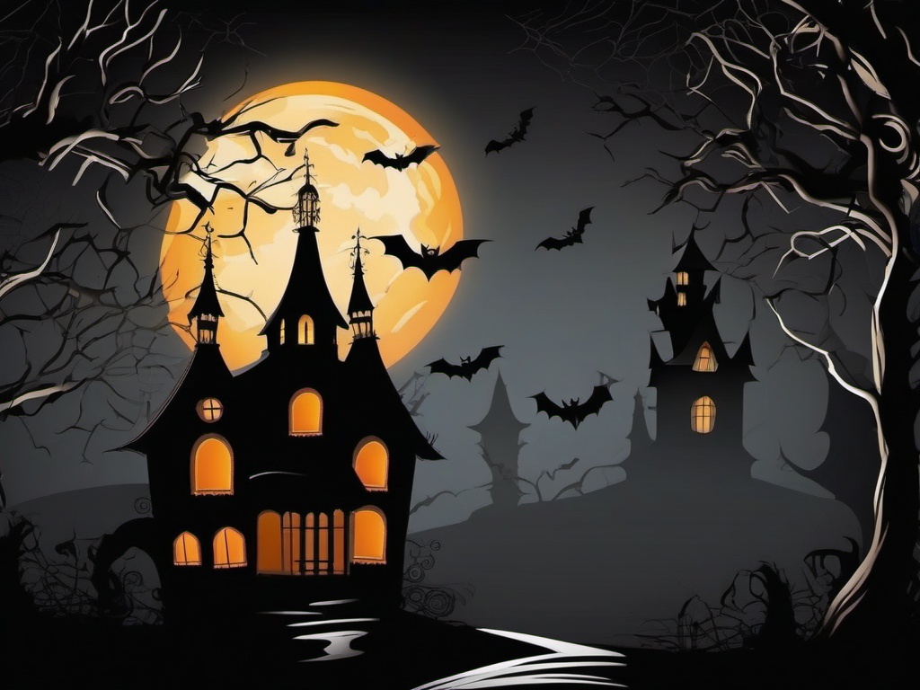 Halloween Night Backgrounds Setting the Scene for a Haunting Halloween Celebration intricate details, patterns, wallpaper photo