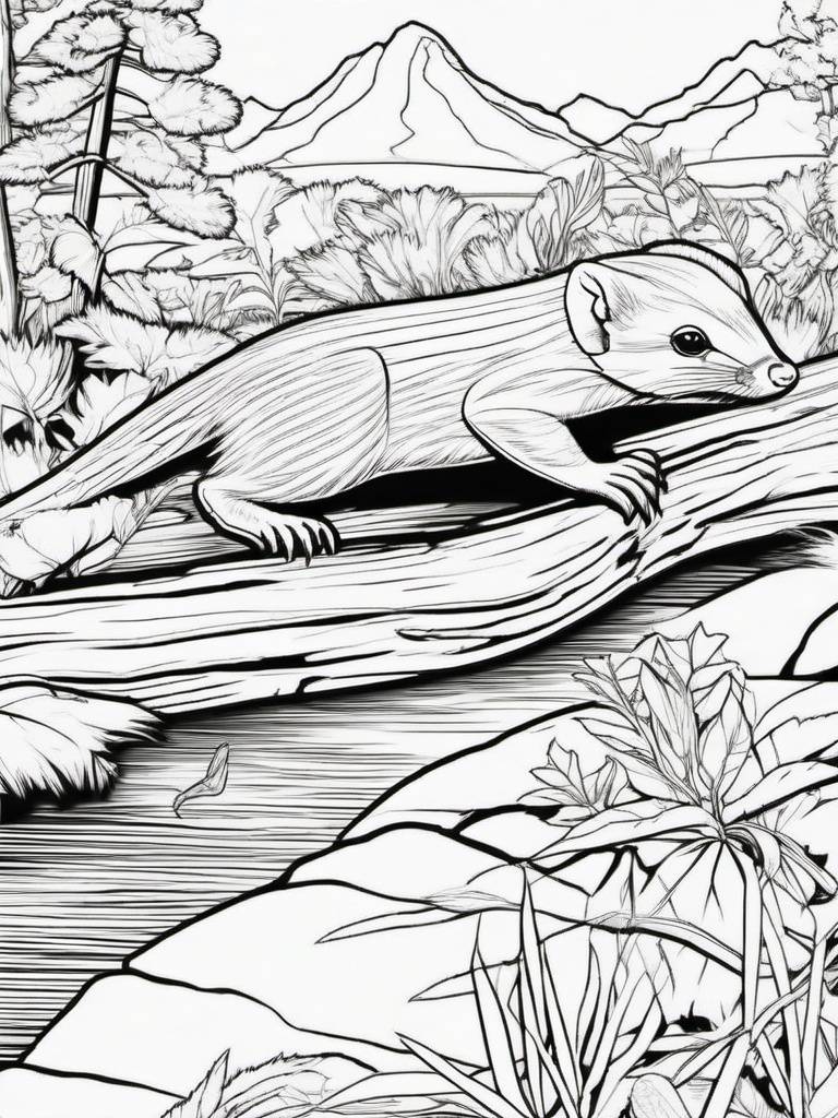 Mongoose Coloring Pages - Small Fast Snake Hunter  black outline printable coloring page