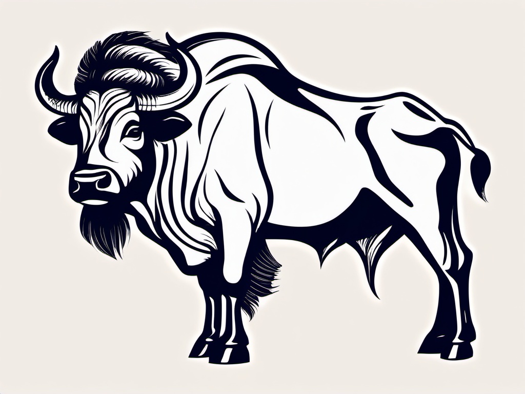 African Buffalo clipart - Powerful bovine found in Africa, ,vector color clipart,minimal