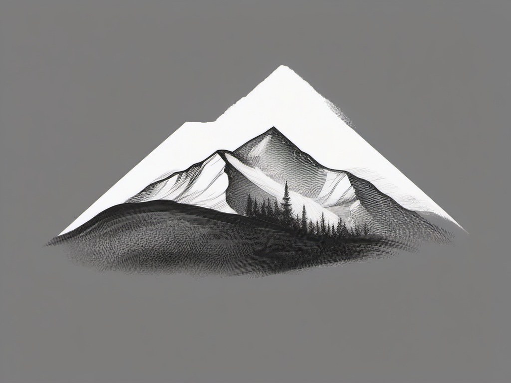 drawing of a mountain animal  minimal rough sketch scribbles,doodles,black and white