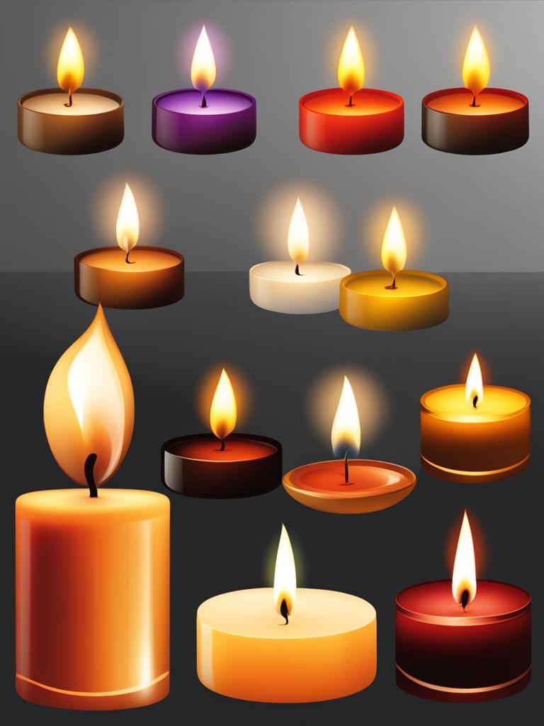 candle clipart - flickering and casting a soft glow. 