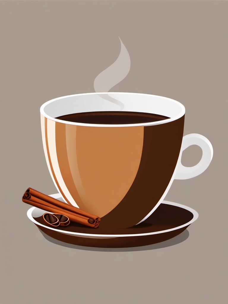 Coffee Cup clipart - coffee cup with a cinnamon stick  color,minimalist,vector clipart