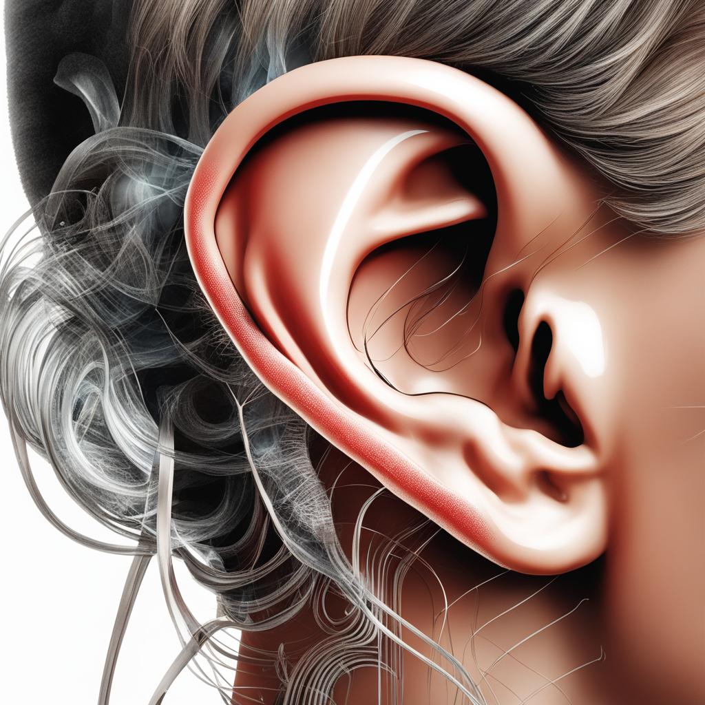 ear clipart - an intricately detailed human ear, a marvel displayed in a medical textbook 