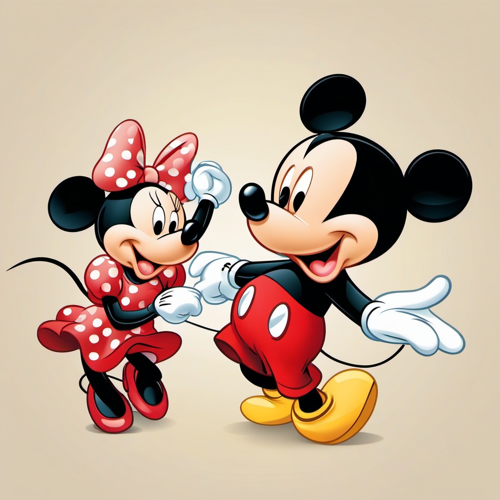 Mickey Mouse clipart - Mickey Mouse and Minnie dancing together  