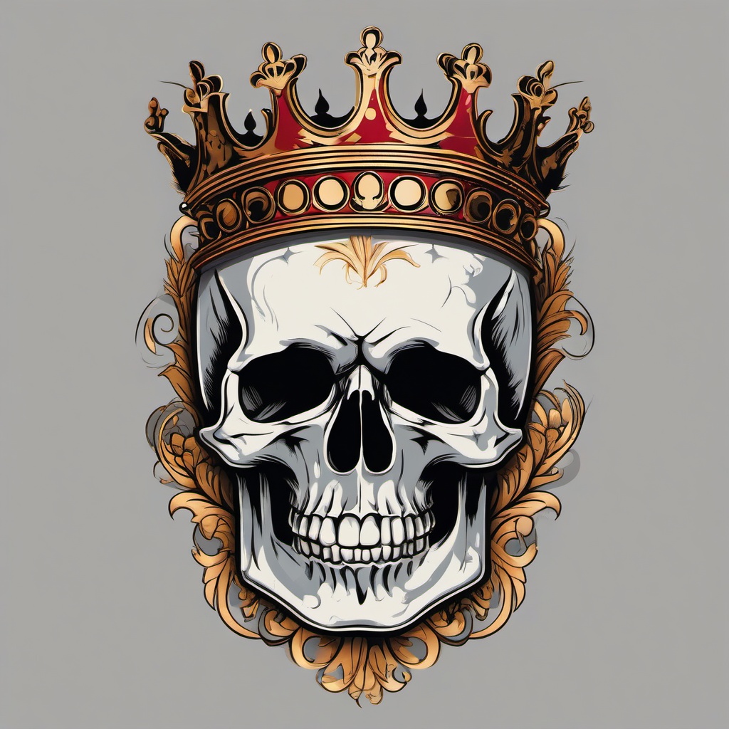 Queen Skull Tattoos - Merge regality and edge with skull-inspired royalty.  minimalist color tattoo, vector