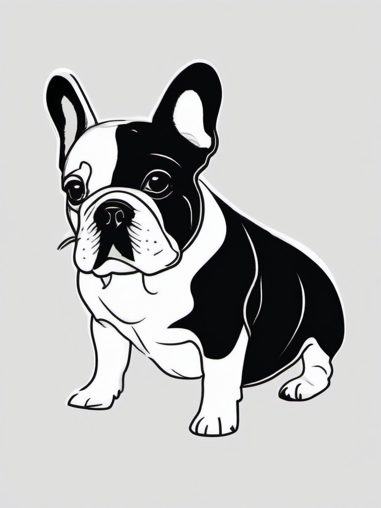 drawing of a French Bulldog dog  minimal rough sketch scribbles,doodles,black and white