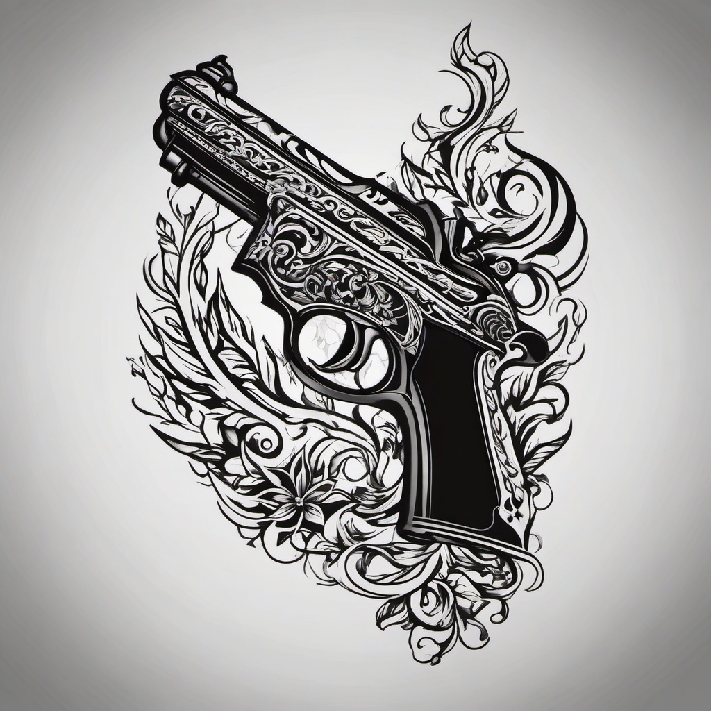 fire arm tattoos for men  simple color tattoo,white background