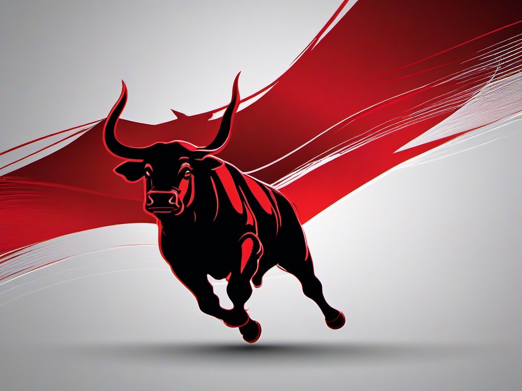 Red Bull Wall Paper-Dynamic red background with a faint silhouette of a charging bull, exuding strength and energy  background wallpaper