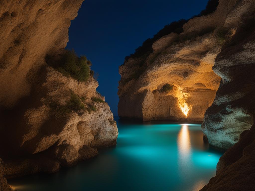 levanzo's hidden caves - create an artwork that conveys the wonder of levanzo's hidden sea caves, with their mesmerizing beauty. 