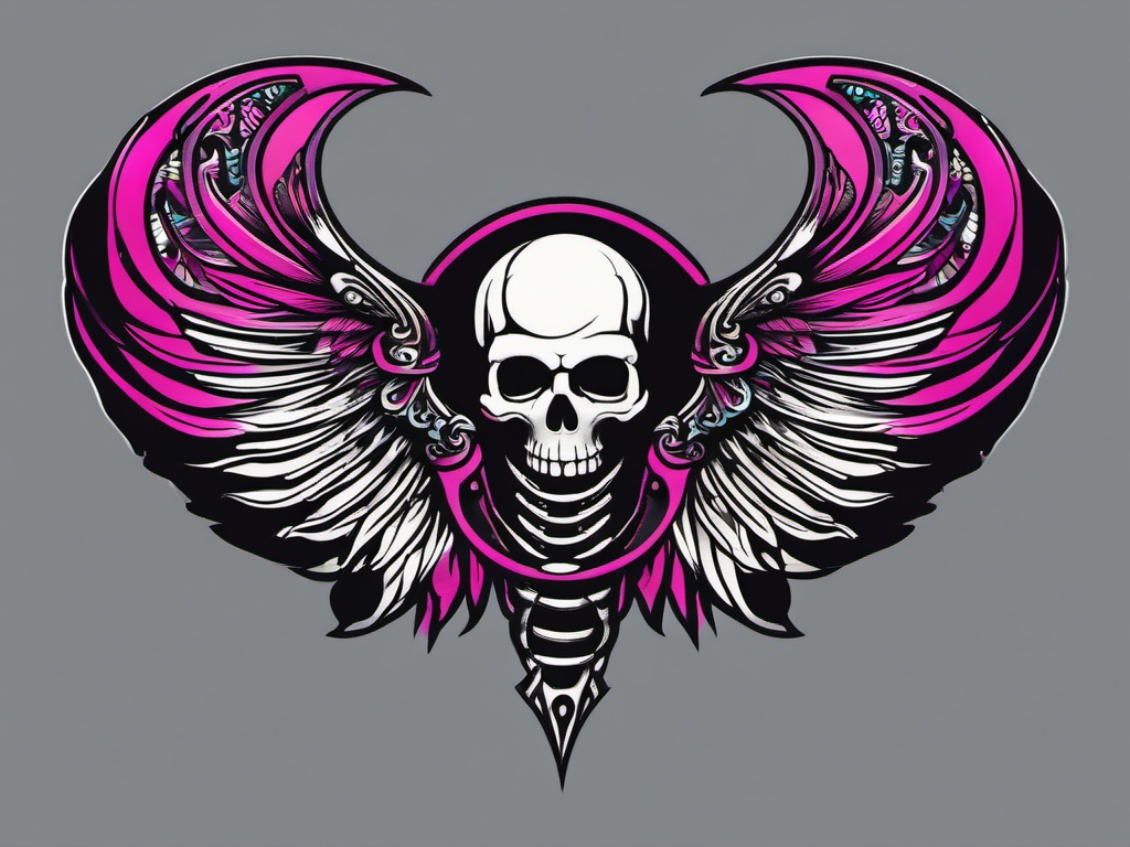 skeleton wing tattoo  simple vector color tattoo