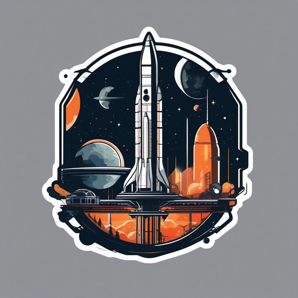 Space Colony Habitat Sticker - Transport yourself to the future with the space-age and habitat-inspired sticker, , sticker vector art, minimalist design