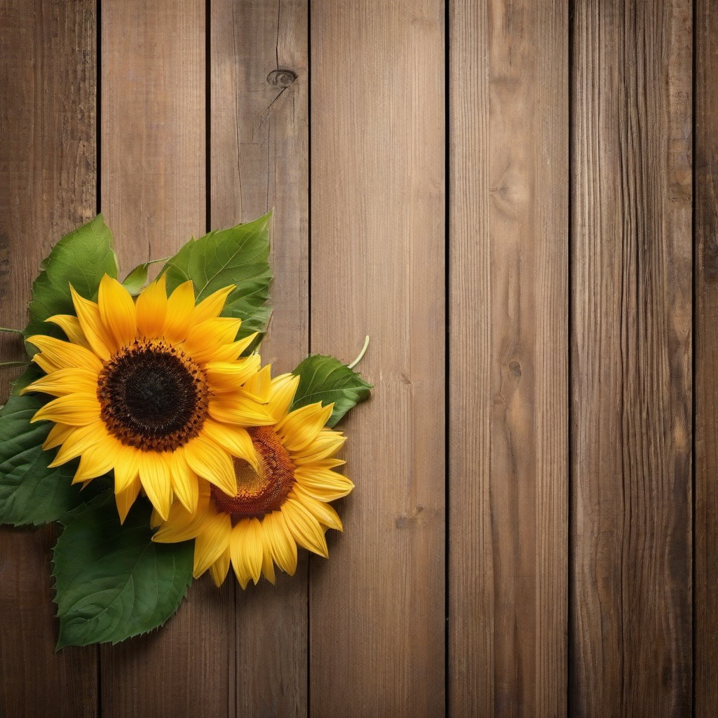 Wood Background Wallpaper - sunflower with wood background  