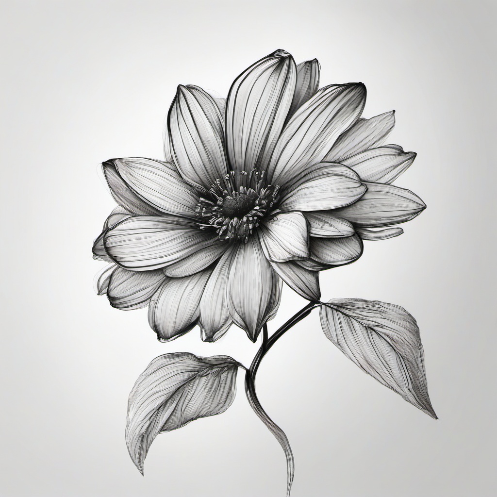 drawing of a flower with dew  minimal rough sketch scribbles,doodles,black and white