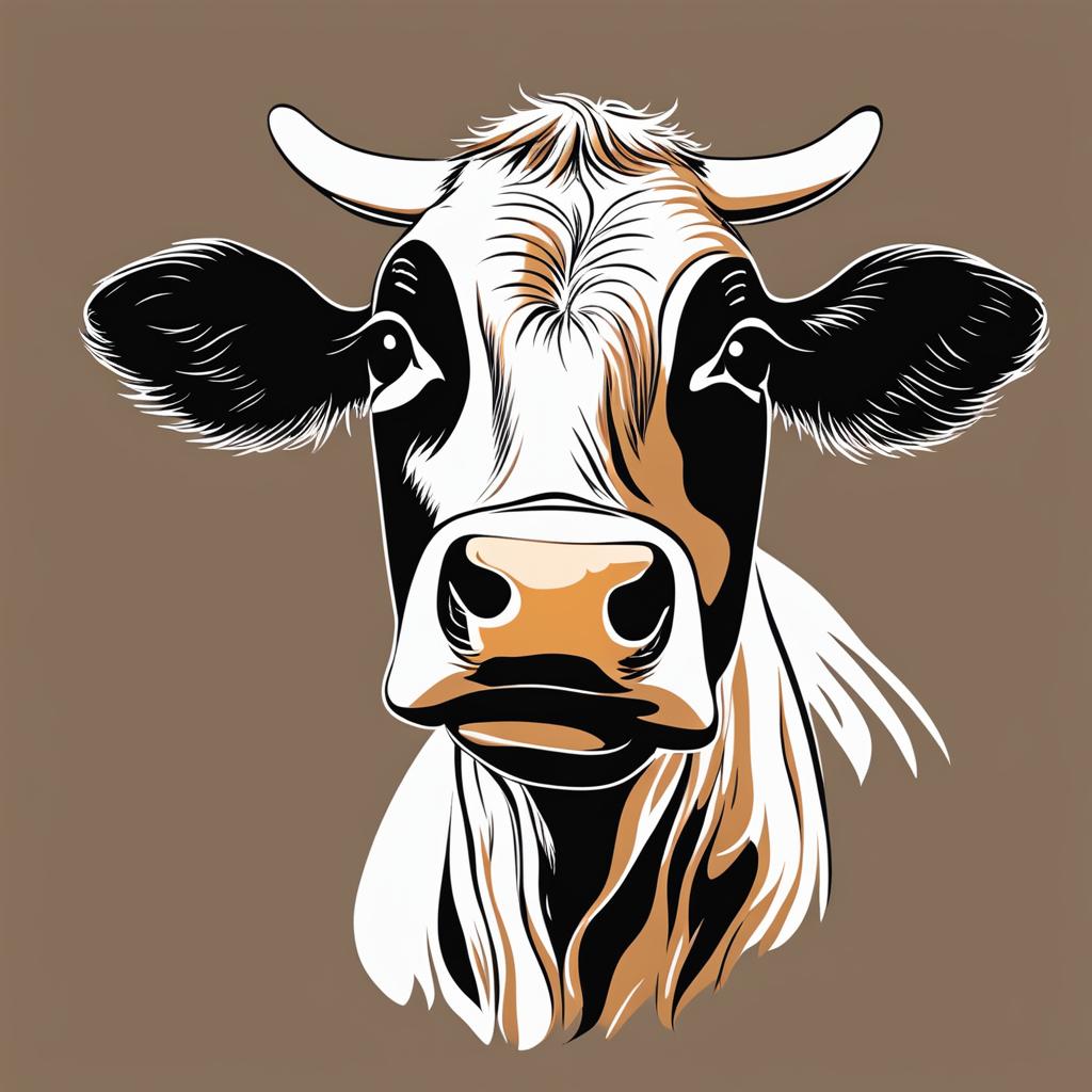 cow clipart - spotted, with a friendly gaze. 