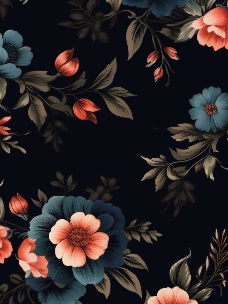 Dark Vintage Floral Wallpaper  ,mobile iphone background wallpaper