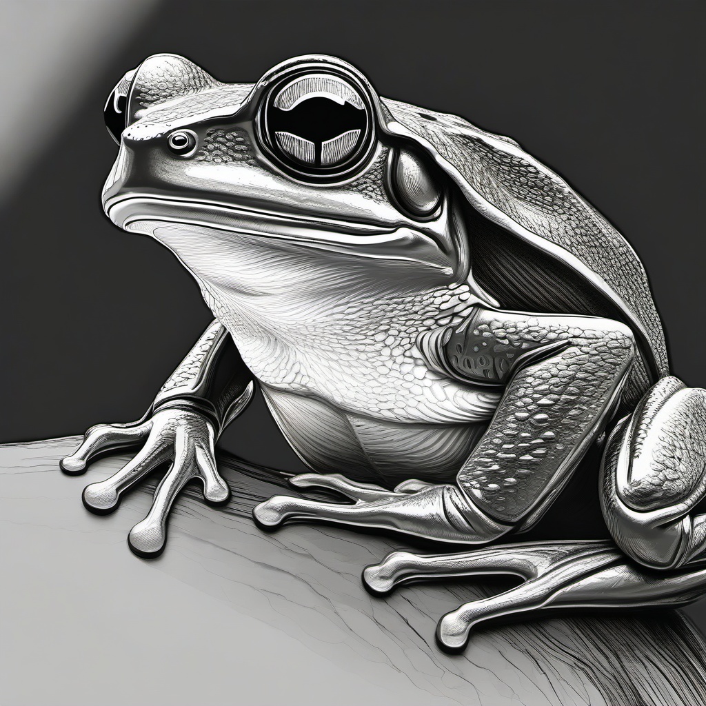 drawing of giant tree frog  minimal rough sketch scribbles,doodles,black and white