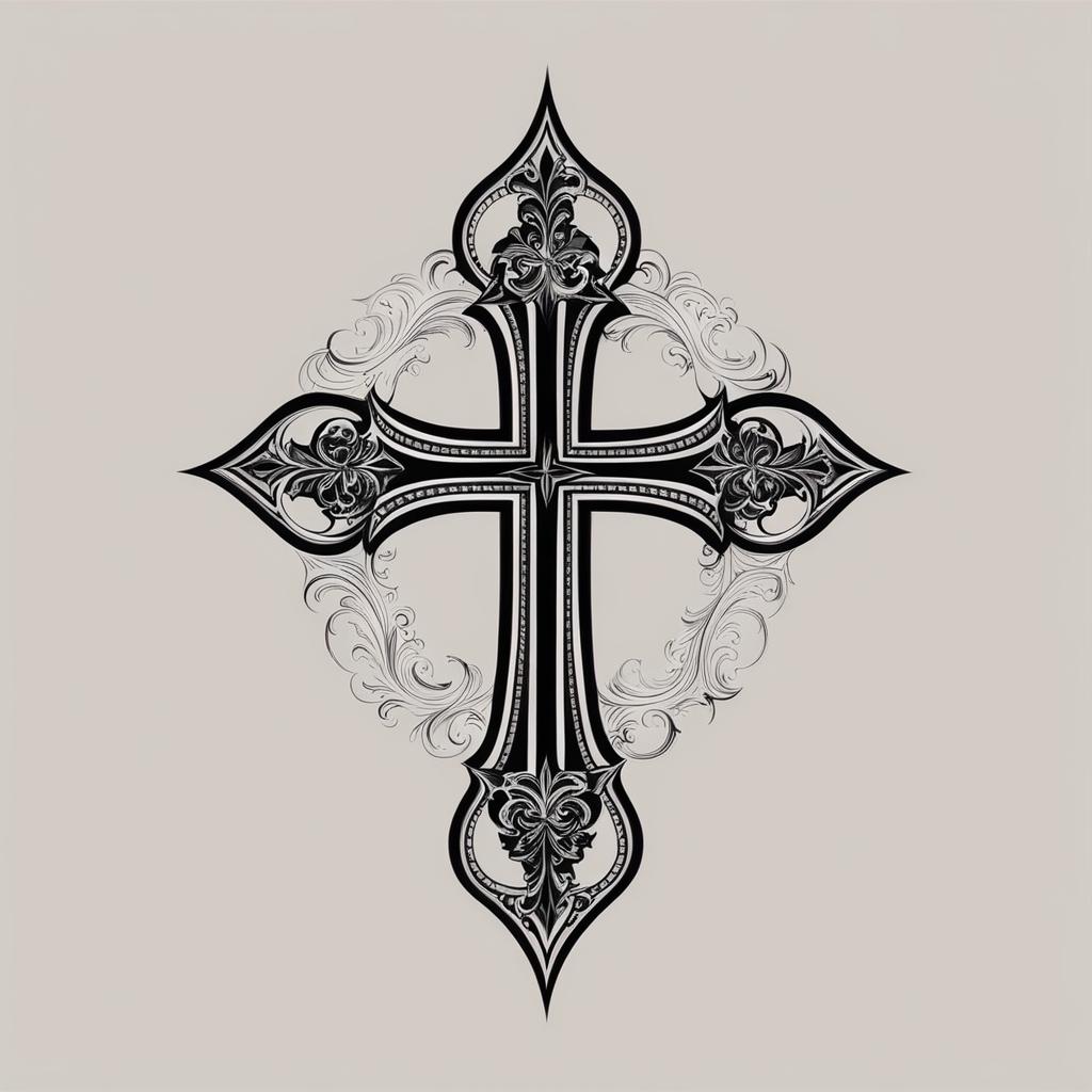 3 cross tattoo minimalist color design 