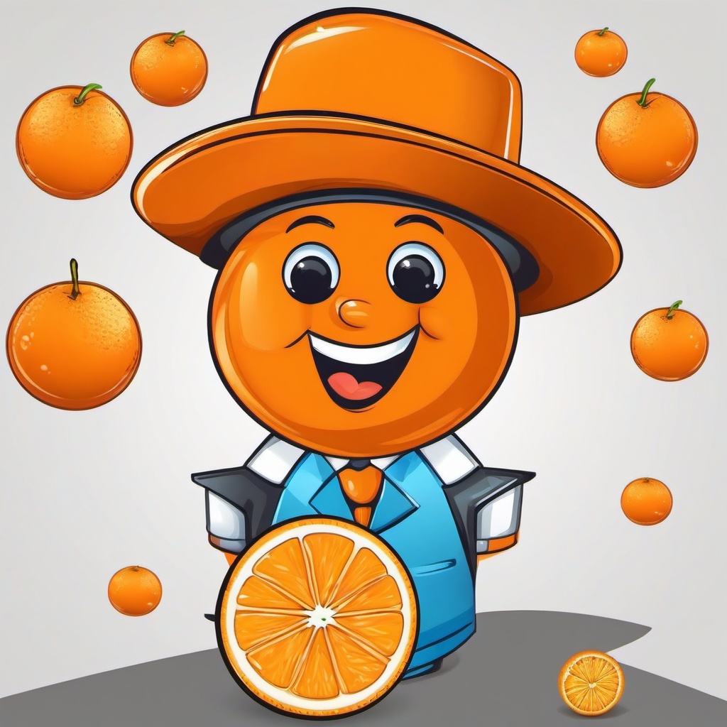 Orange Clipart - Cartoon Orange Character Clipart