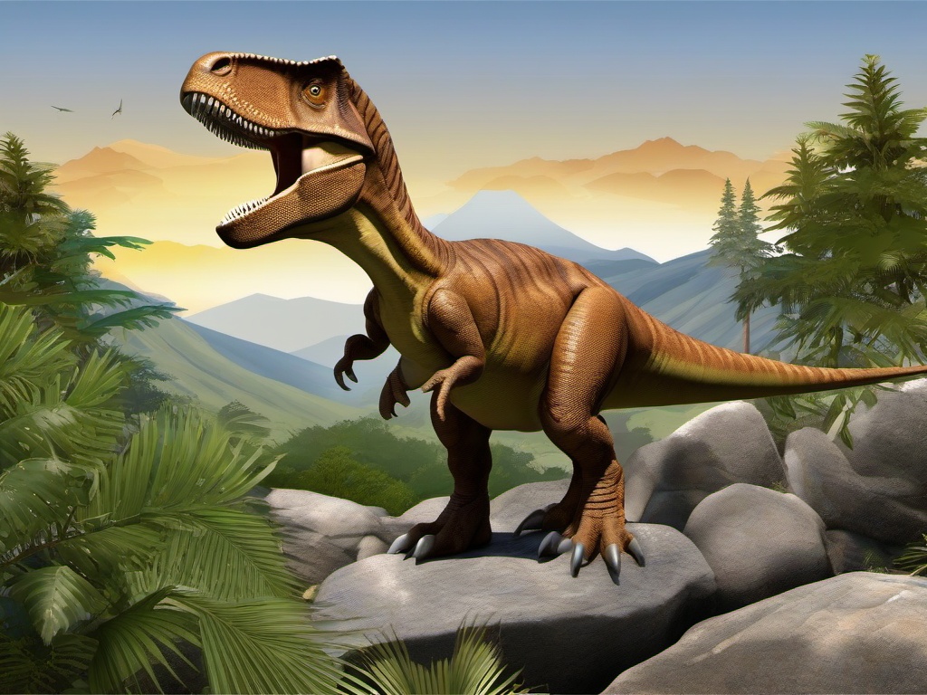 Dino clipart - dinosaur standing on a rocky terrain  