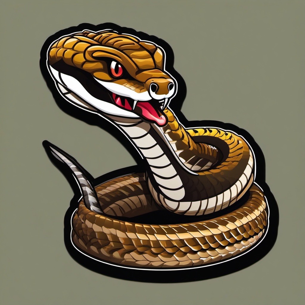 Rattlesnake cartoon - venomous snake with a rattle  cartoon sticker style