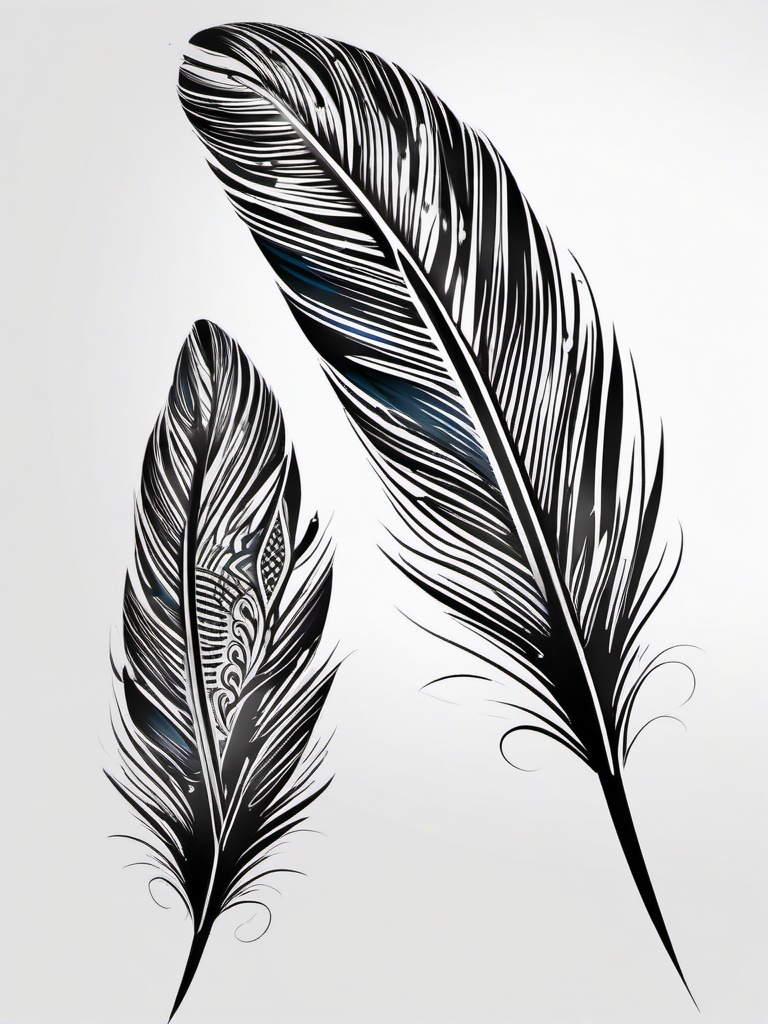 maori feather tattoo  simple color tattoo,minimalist,white background