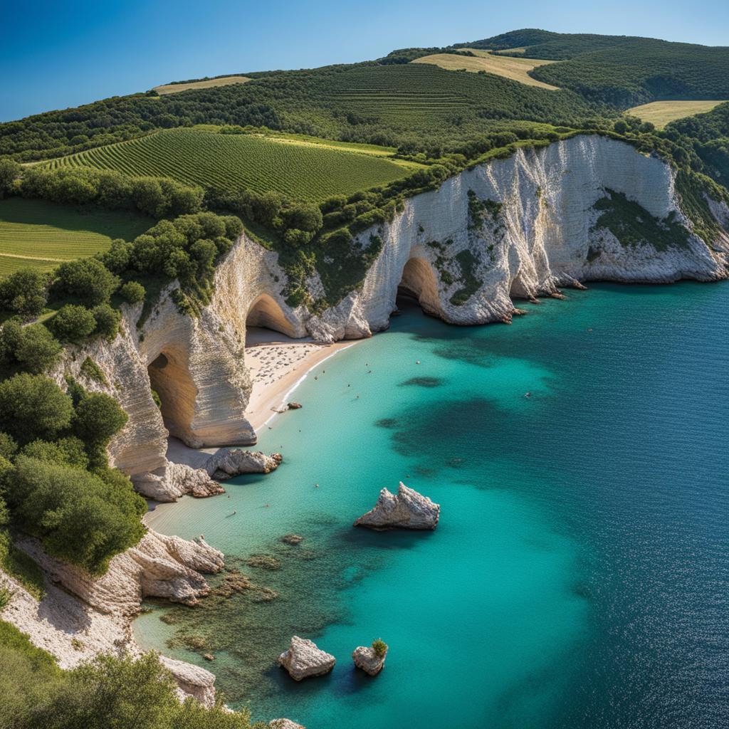 le marche's hidden beaches - capture the untouched beauty of hidden beaches in le marche, with their secluded coves and rocky cliffs. 