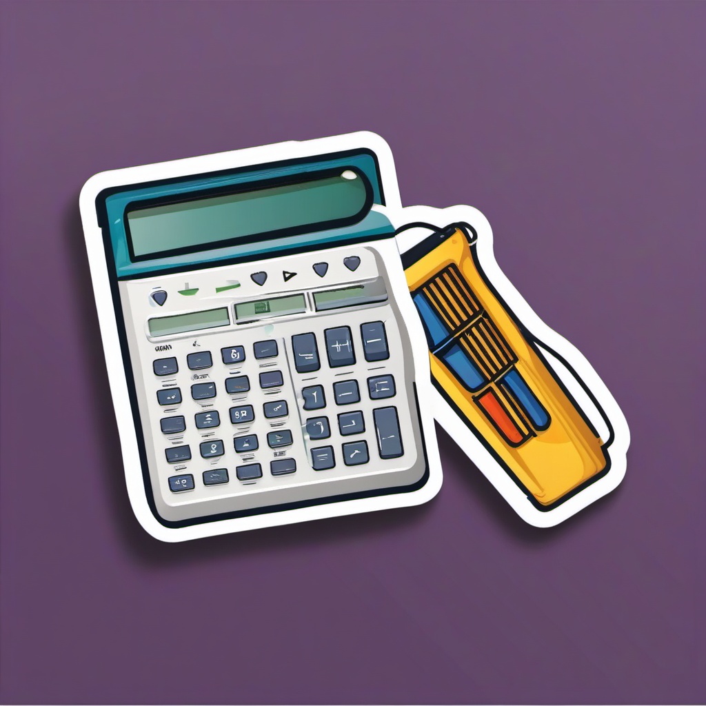 Graphing Calculator Sticker - Solving complex equations and plotting graphs with the advanced graphing calculator, , sticker vector art, minimalist design