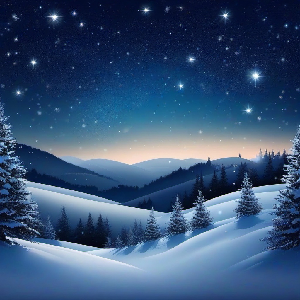 Winter background wallpaper - snowy starry night background  