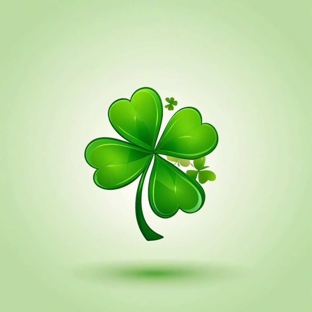 Four Leaf Clover clipart - cartoon clover character with a smile  