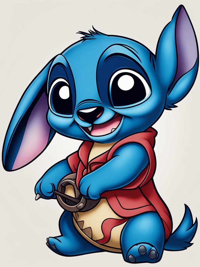 stitch tattoo, featuring the lovable character from disney's lilo & stitch. 