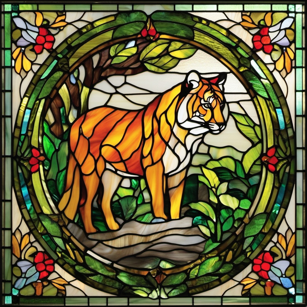 Animal Stained Glass - Explore the beauty of stained glass art featuring various animals, bringing vibrant and colorful designs to life.  