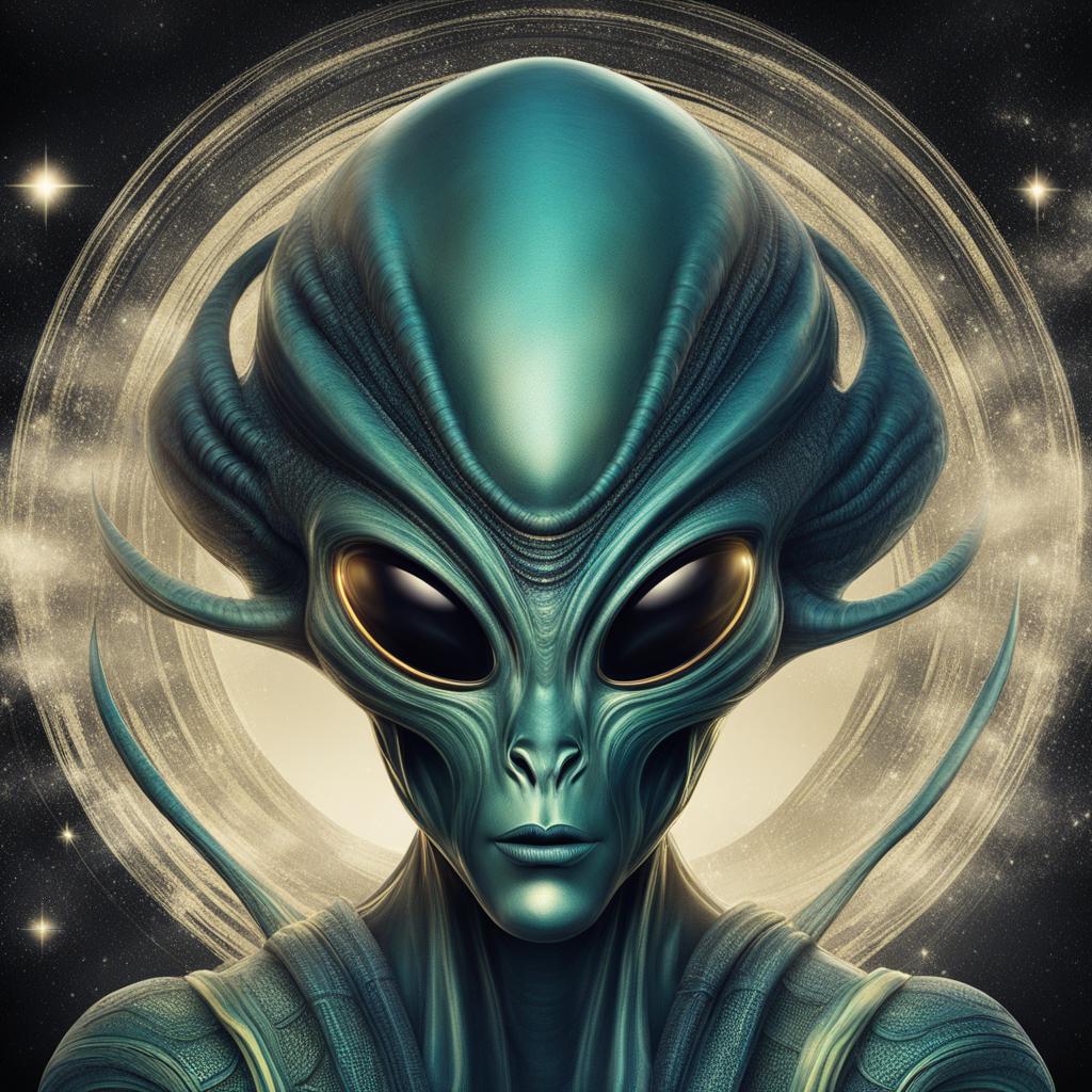 alien clipart - an otherworldly alien, intriguing and mysterious 