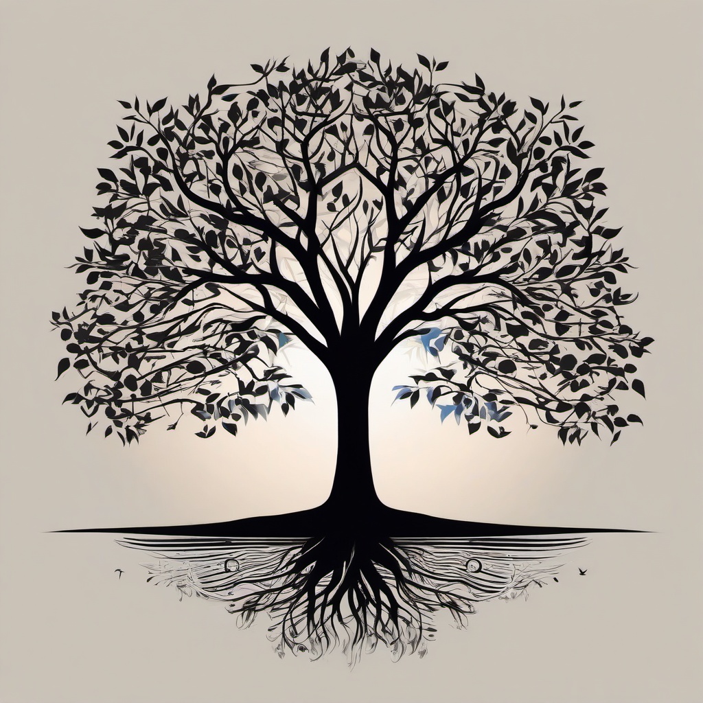 tattoo tree silhouette  simple vector color tattoo