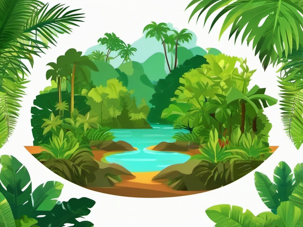 The Amazon Rainforest clipart - World's largest tropical rainforest, ,color clipart vector style