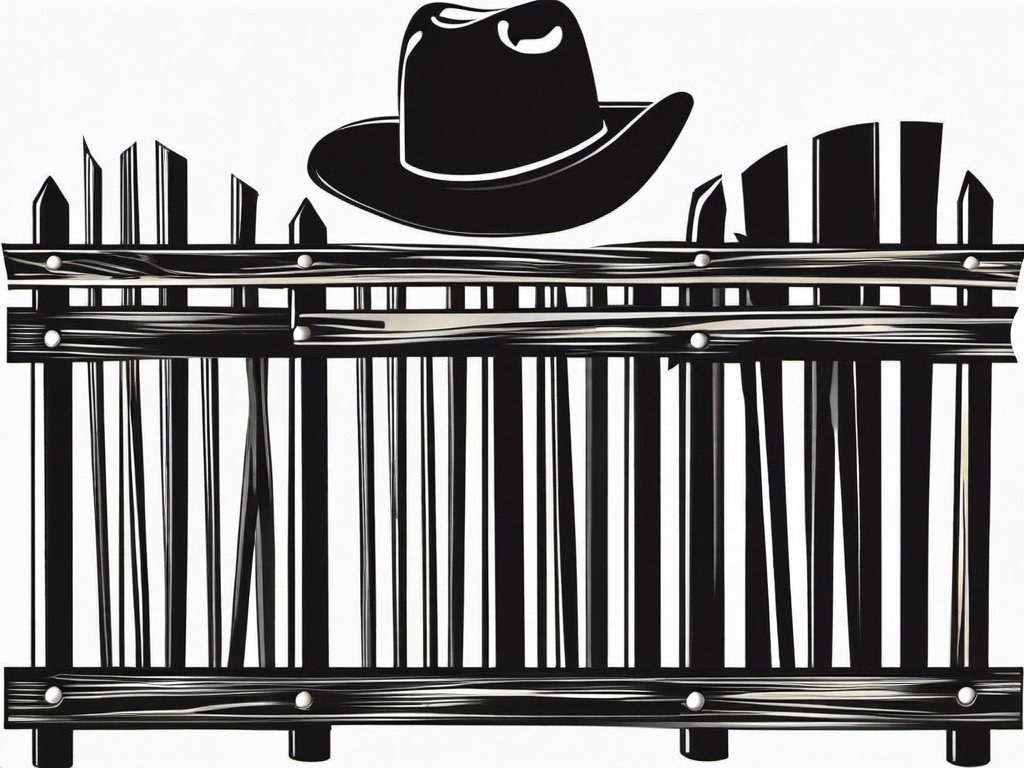 Cowboy Hat clipart - cowboy hat hanging on a fence  