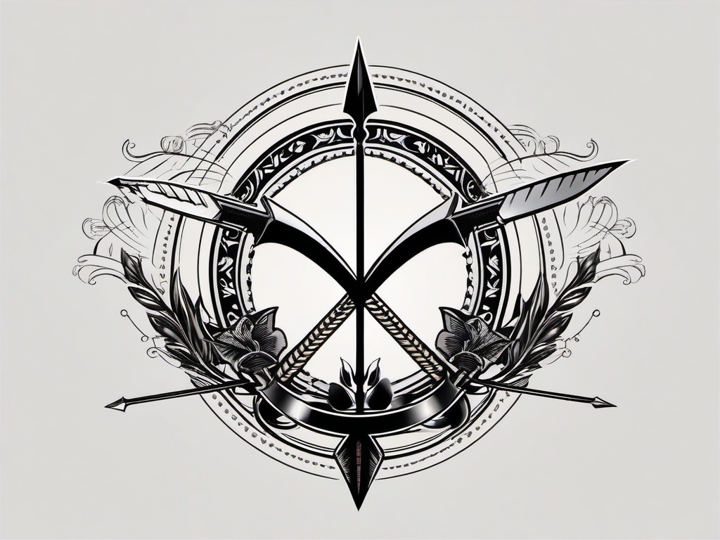 arrow bow tattoo  vector tattoo design