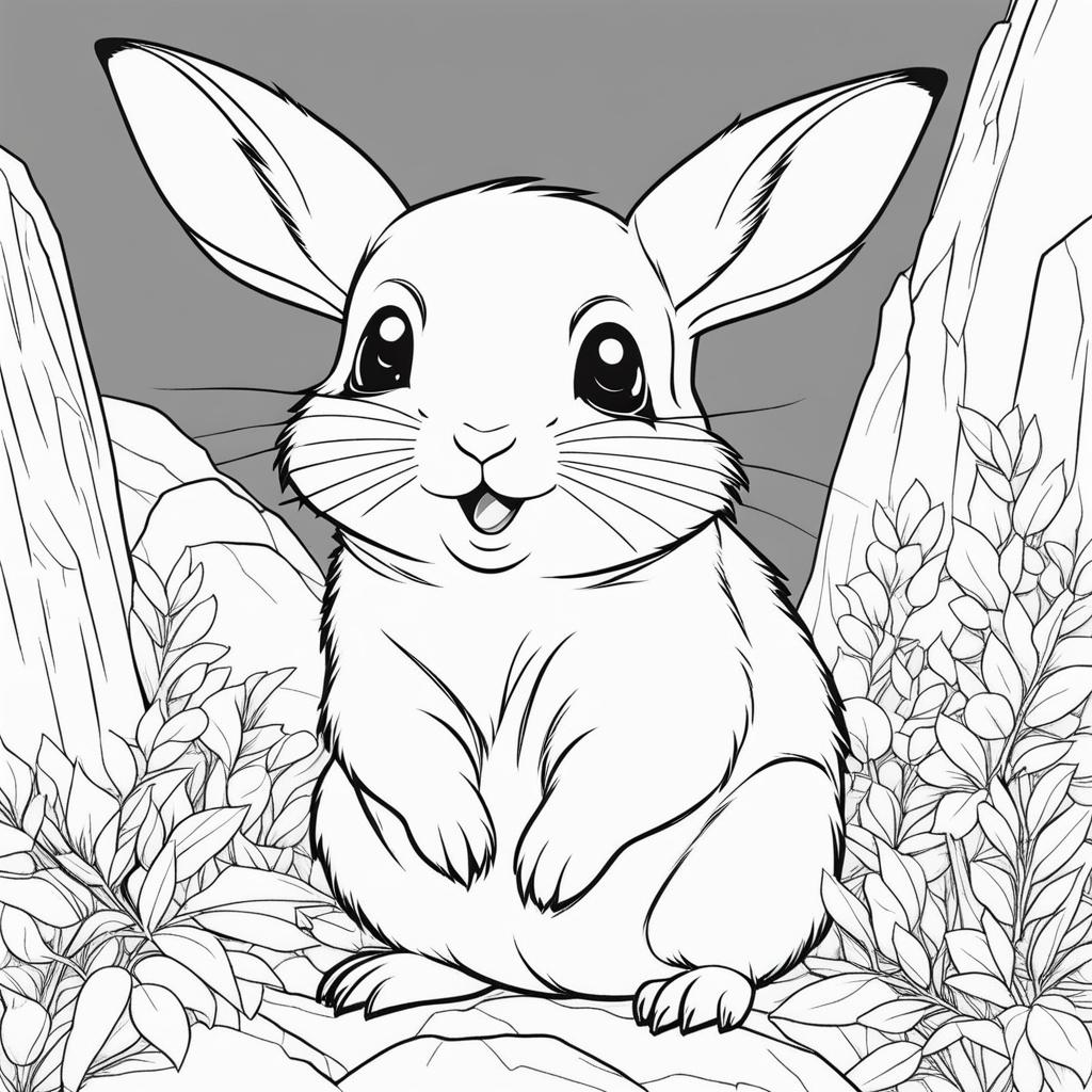 pika cute animals coloring page 