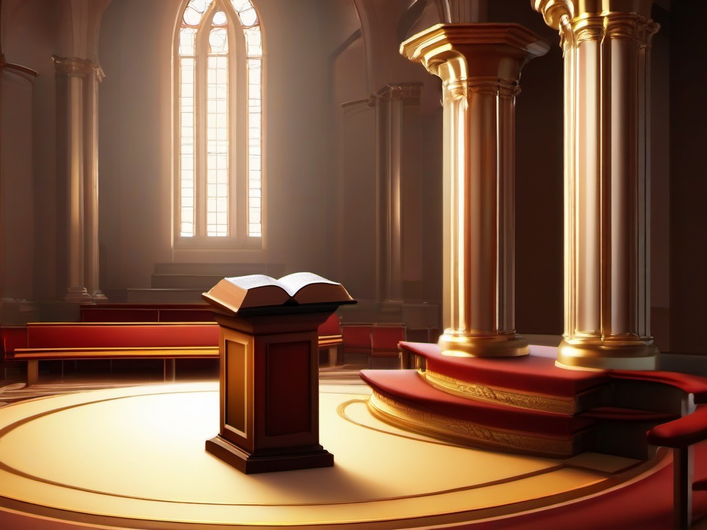 Bible clipart - Bible on a lectern in a sanctuary  