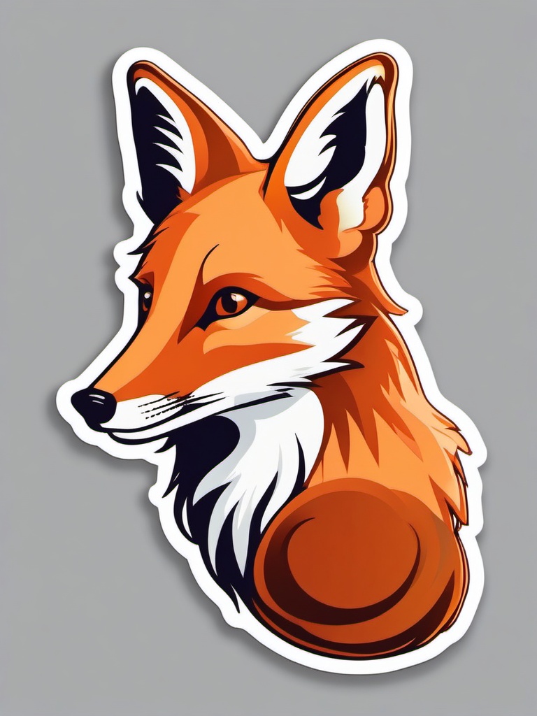 Fox Sticker - A clever fox with a bushy tail. ,vector color sticker art,minimal