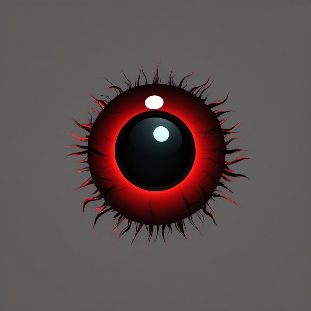 Eyeball clipart - glowing red eyeball with a sinister look  color,minimalist,vector clipart