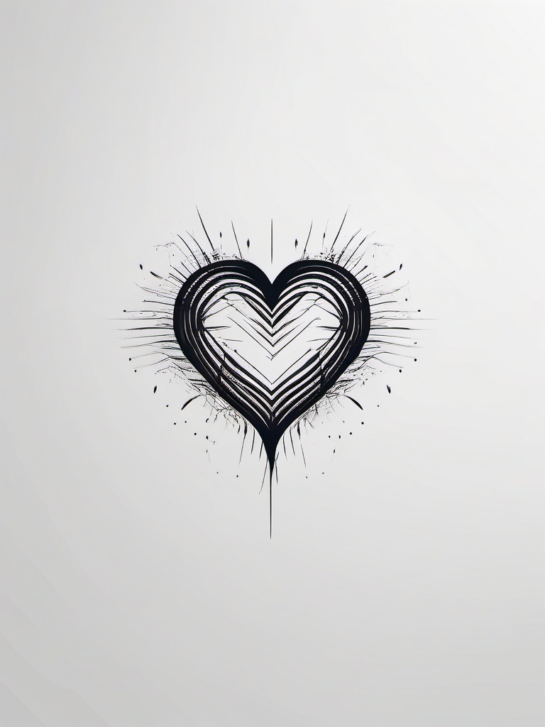 Simple heart tattoo, Minimalist heart tattoo, speaking volumes with its simplicity. , tattoo color art, clean white background