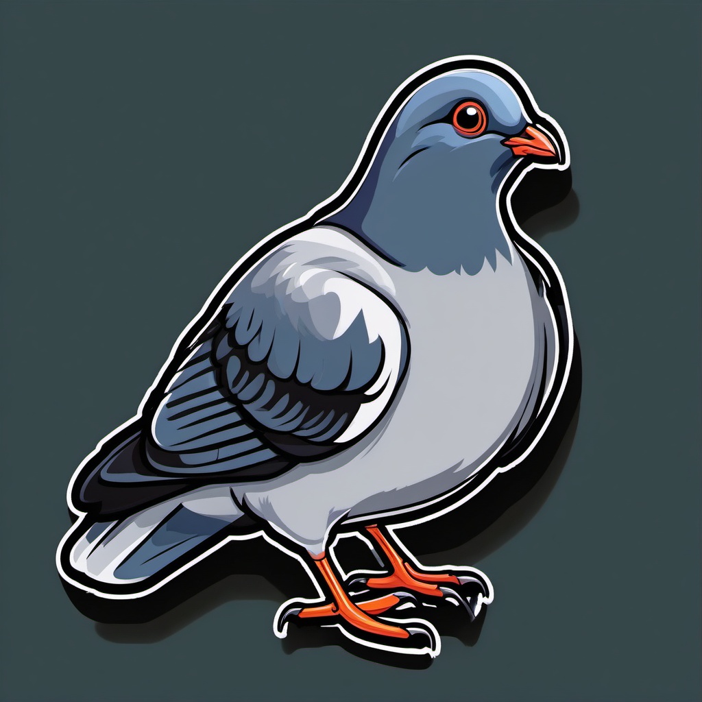 Pigeon cartoon - cooing bird often found in barns  cartoon sticker style