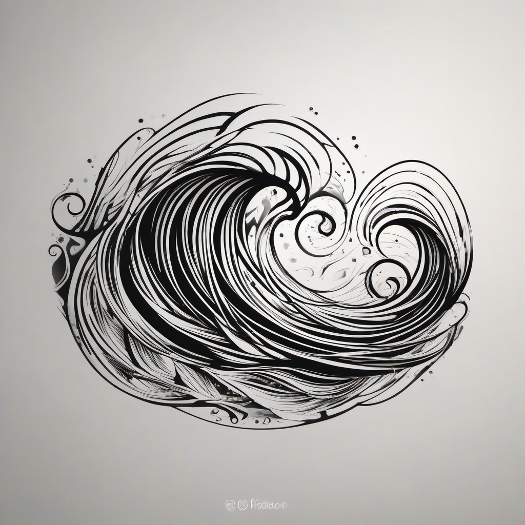 Wavy Tattoo - A design featuring wavy patterns, symbolizing movement, and fluidity in a stylish and aesthetic manner.  simple tattoo design