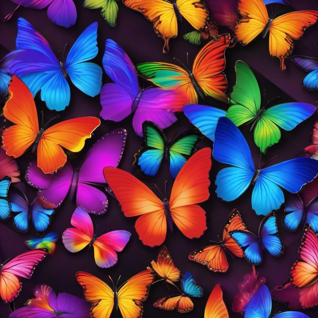 Rainbow Background Wallpaper - rainbow butterflies background  