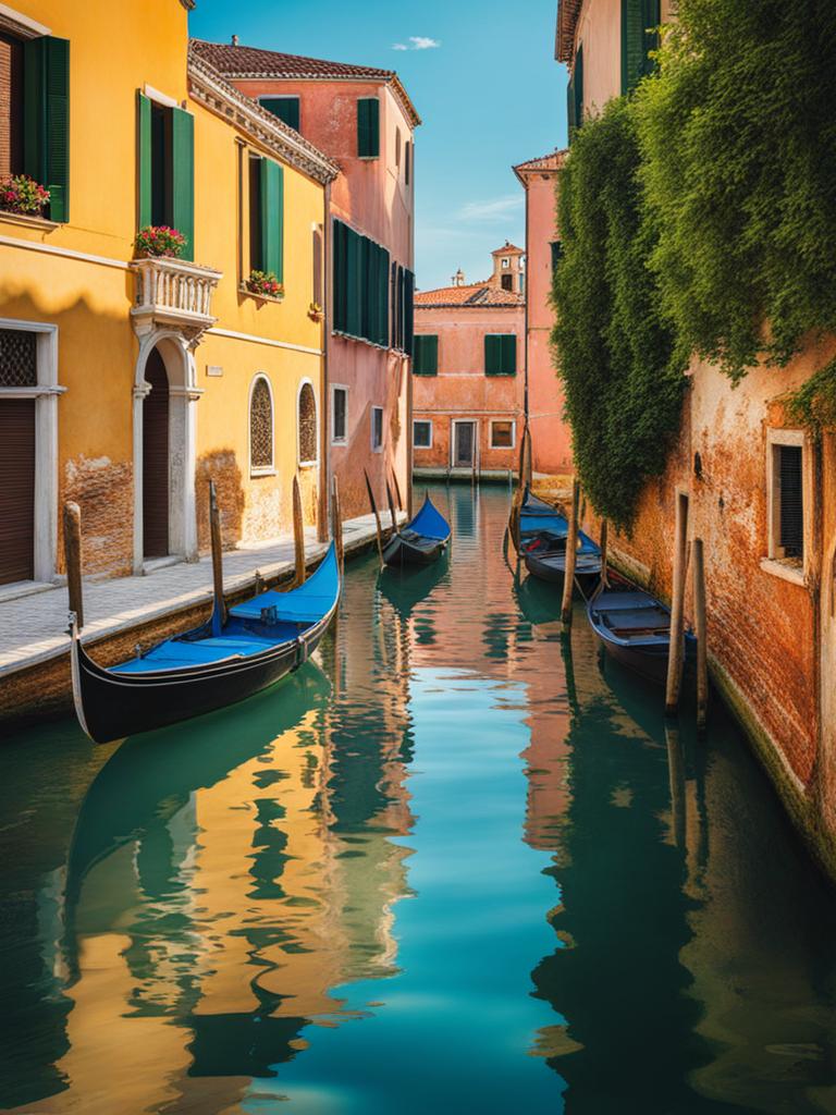 venetian lagoon mysteries - paint a scene from the serene venetian lagoon, showcasing lesser-known islands and tranquil waterways. 